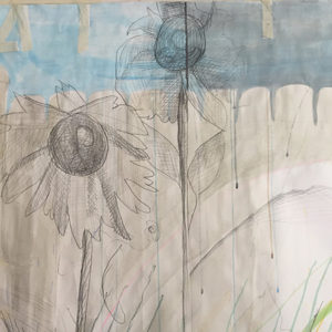 mixed media drawing