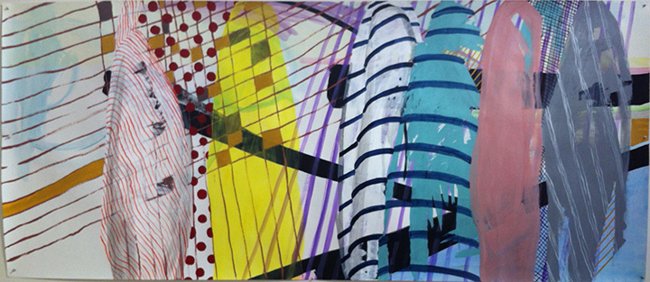 Mariah Anne Johnson, And Time for all the Work and Days of Hands 3, acrylic, gesso, and watercolor on paper, 42”x45”